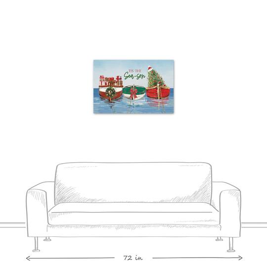 30" Tis the Sea-son Christmas Canvas Wall Décor